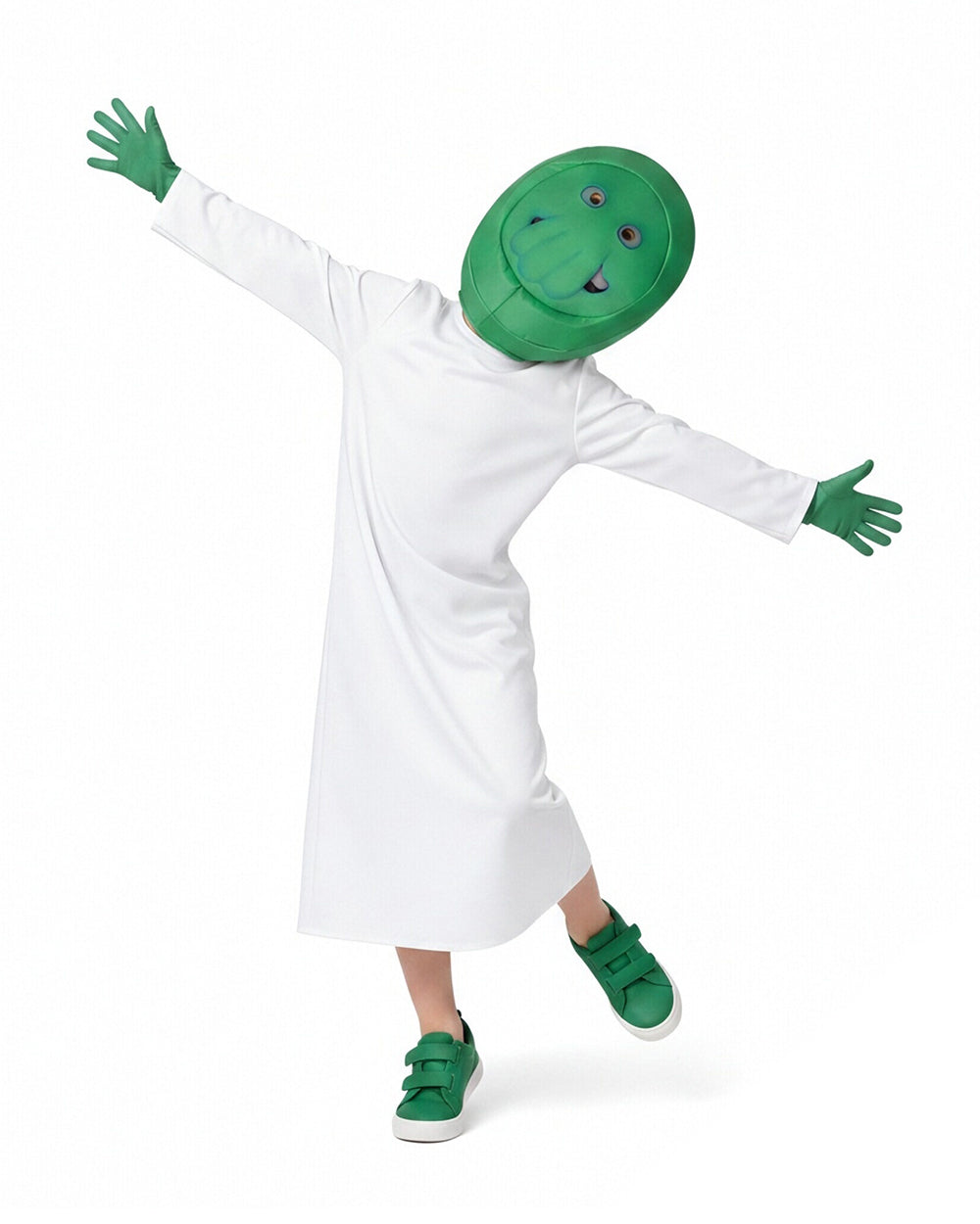 Goomi Costume Green Monster Helmet Robe and Gloves 3pcs Suit for Kids Adults Cosplay Events