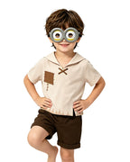 Kids 1920s Retro Yellow Monster Henry Outfit James Shirt Shorts and Goggles for Dress Up Party