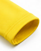 Partygoers Costume Yellow Loose Onesie with Bloody Helmet Escape The Room Outfit for Kids Adults Cosplay