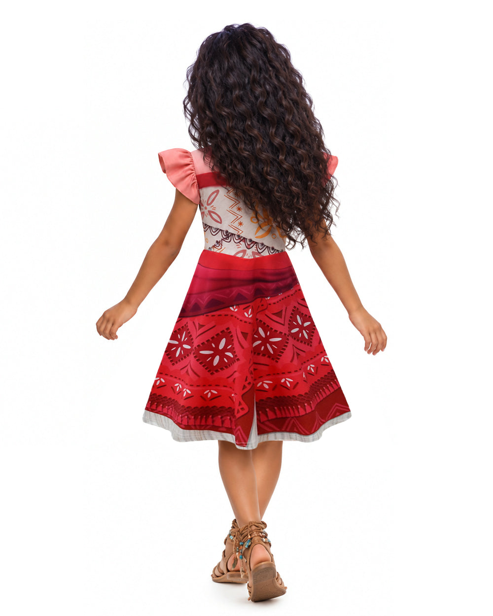 Kids Sea Adventure Princess Dress Cute Red A-line Dress for Halloween Cosplay Theme Parties
