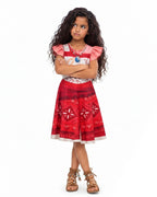 Kids Sea Adventure Princess Dress Cute Red A-line Dress for Halloween Cosplay Theme Parties