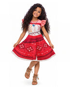 Kids Sea Adventure Princess Dress Cute Red A-line Dress for Halloween Cosplay Theme Parties