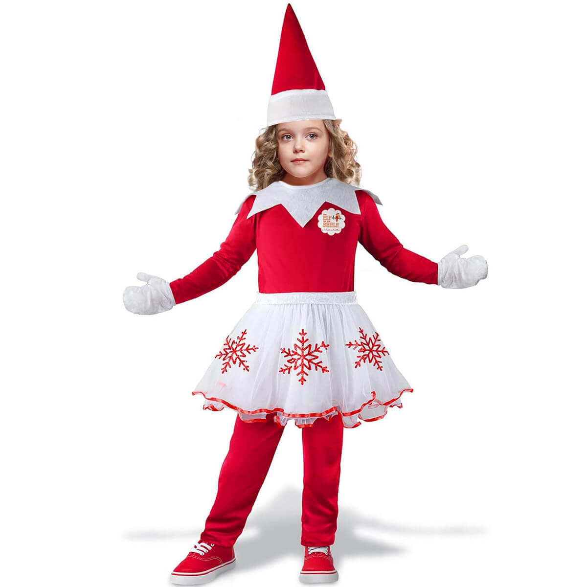 Christmas Elf Costume Mommy and Me Matching Christmas Outfits Jumpsuit Skirt Hat and Mittens 4pcs Suit