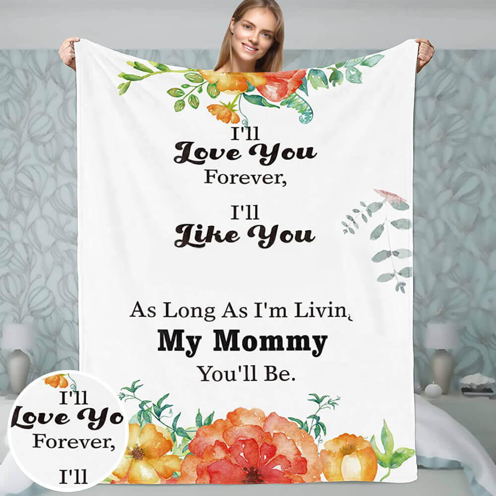 To My Mom Flannel Blanket Gift for Mother's Day Cozy Plush Filled with Meaning Words