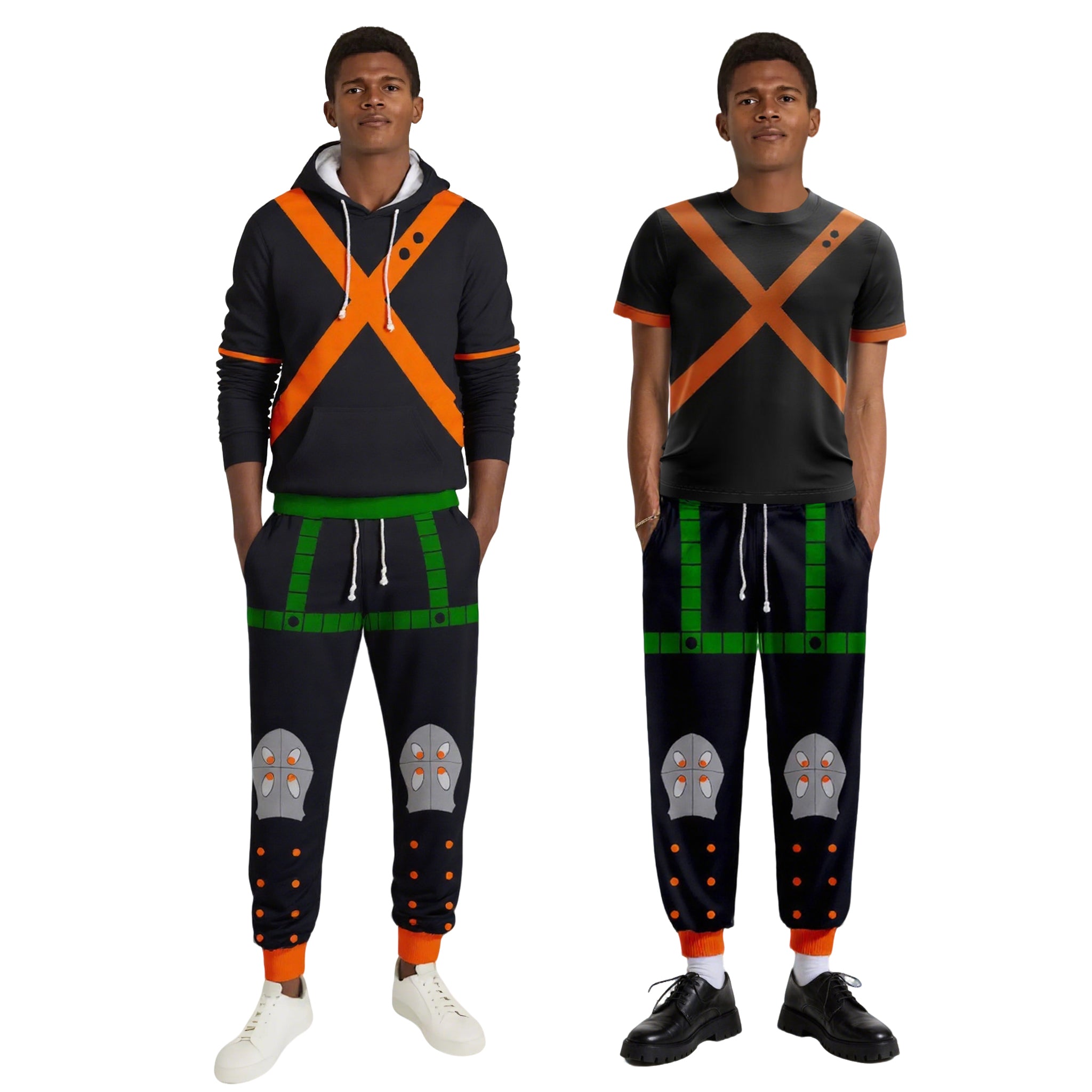 Anime MHA Katsuki Costume Adult Cosplay Hoodie Pants and T-shirt