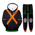 Anime MHA Katsuki Costume Adult Cosplay Hoodie Pants and T-shirt
