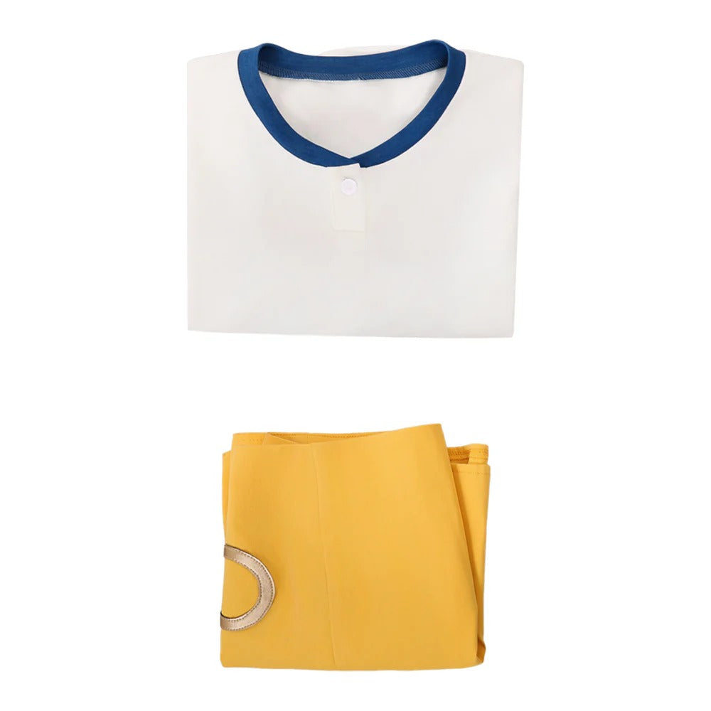 Grand Line Navigator Costume Blue White Top with Yellow Mini Skirt 2pcs Adventure Outfit