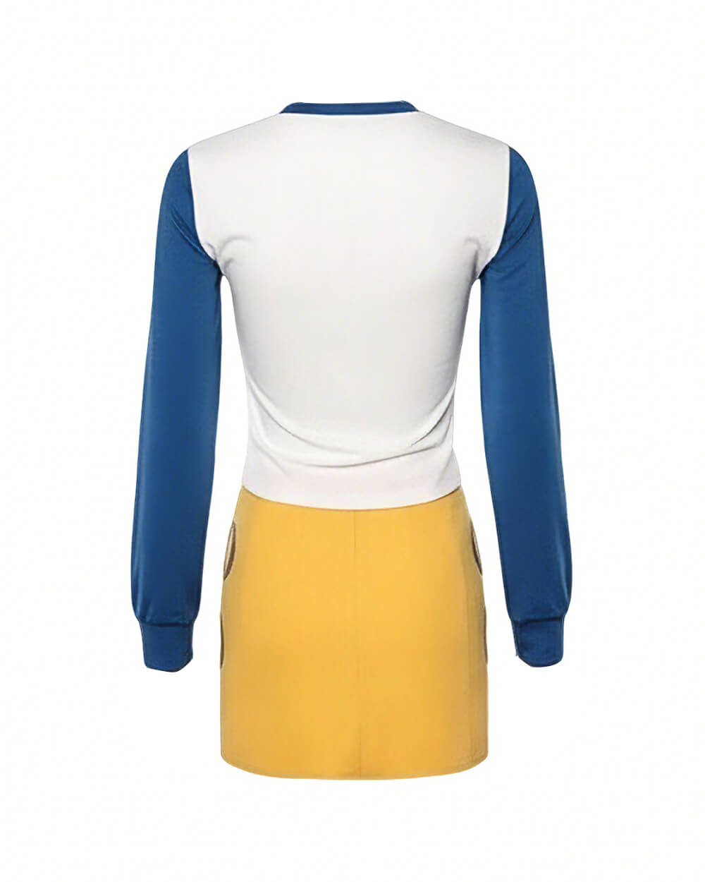 Grand Line Navigator Costume Blue White Top with Yellow Mini Skirt 2pcs Adventure Outfit