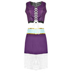 Robin Cosplay Costume Miss All Sunday White Fur Collar Coat with Dress Hat Suit for Cosplay Party