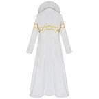 Robin Cosplay Costume Miss All Sunday White Fur Collar Coat with Dress Hat Suit for Cosplay Party