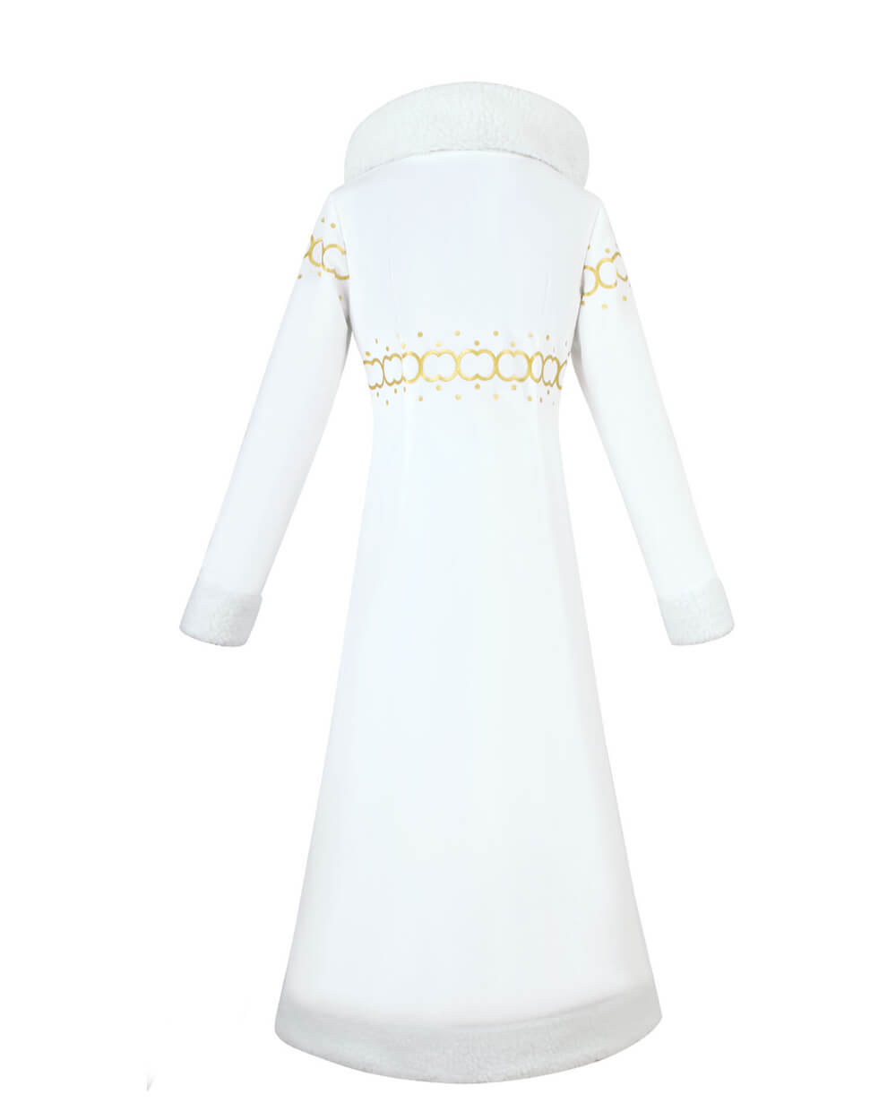 Robin Cosplay Costume Miss All Sunday White Fur Collar Coat with Dress Hat Suit for Cosplay Party