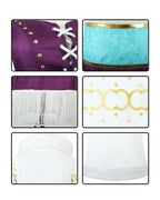 Robin Cosplay Costume Miss All Sunday White Fur Collar Coat with Dress Hat Suit for Cosplay Party