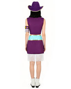 Robin Cosplay Costume Miss All Sunday White Fur Collar Coat with Dress Hat Suit for Cosplay Party