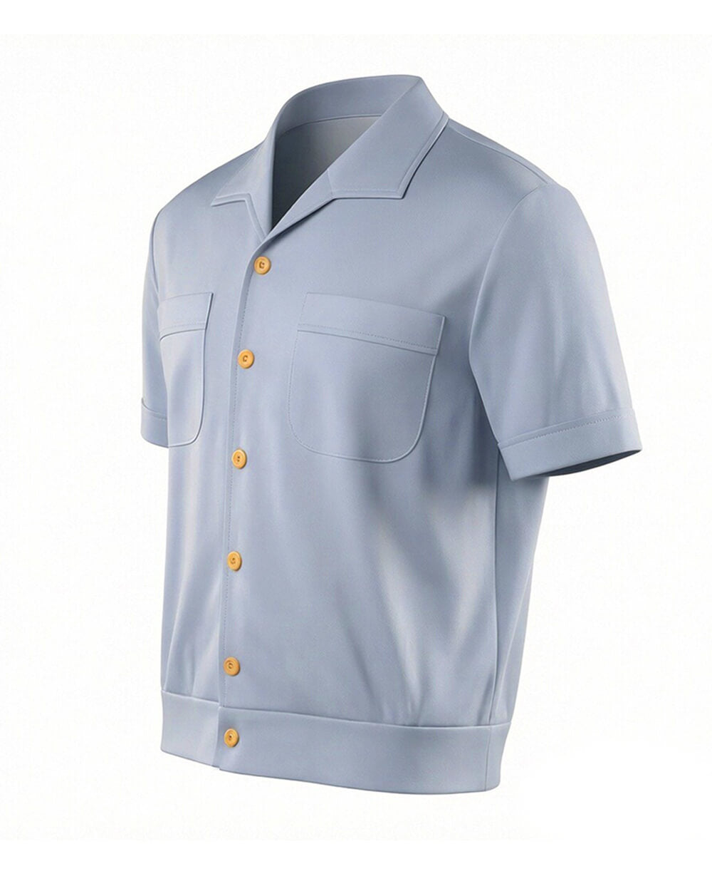 Black Leg Sanji Costume Blue Button Down Causal Shirt for Cosplay Daily Wear