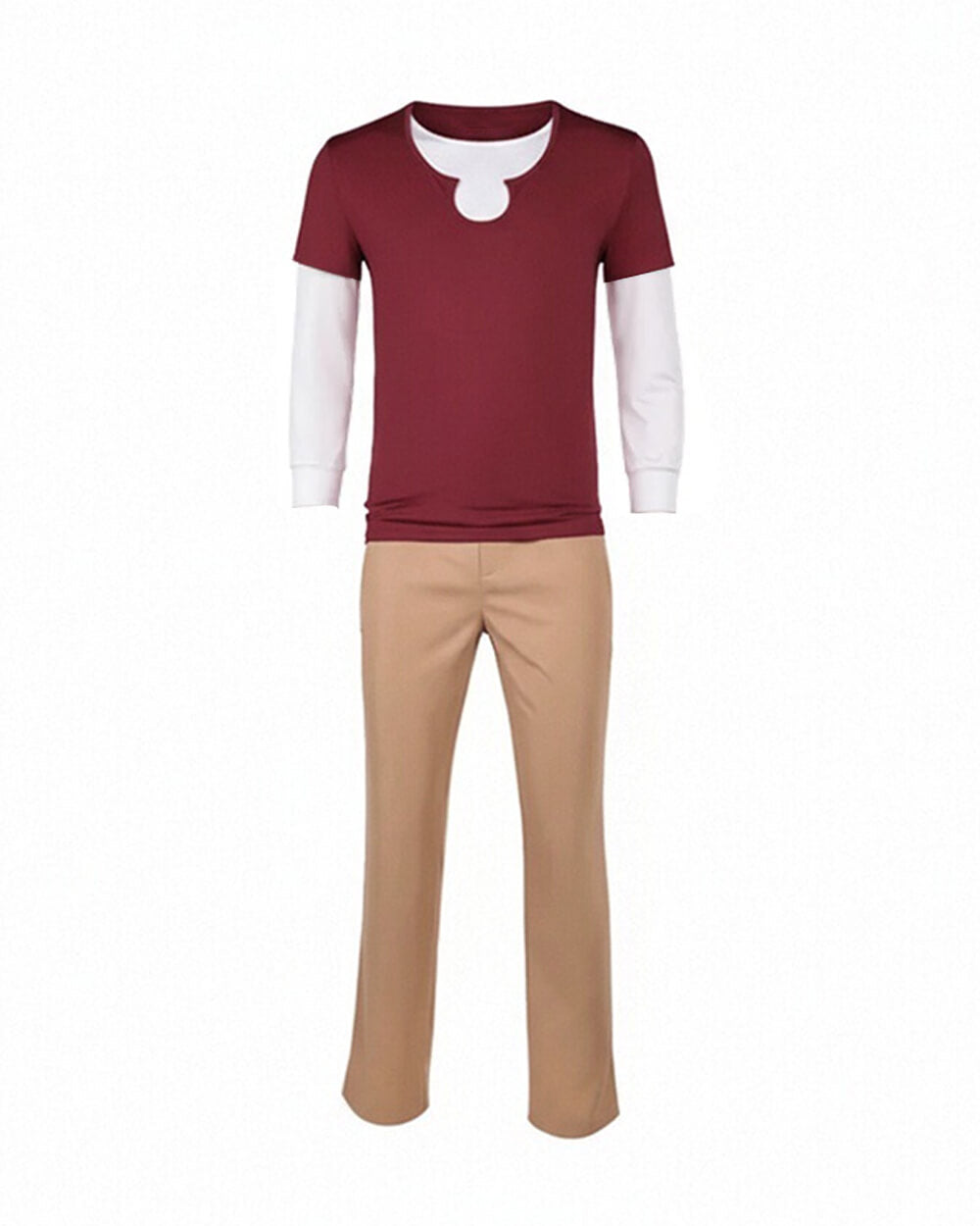 Pirate Adventure Outfit Sanji Short Sleeve Outer with White Long Sleeve Shirt Khaki Pants 3pcs Suit