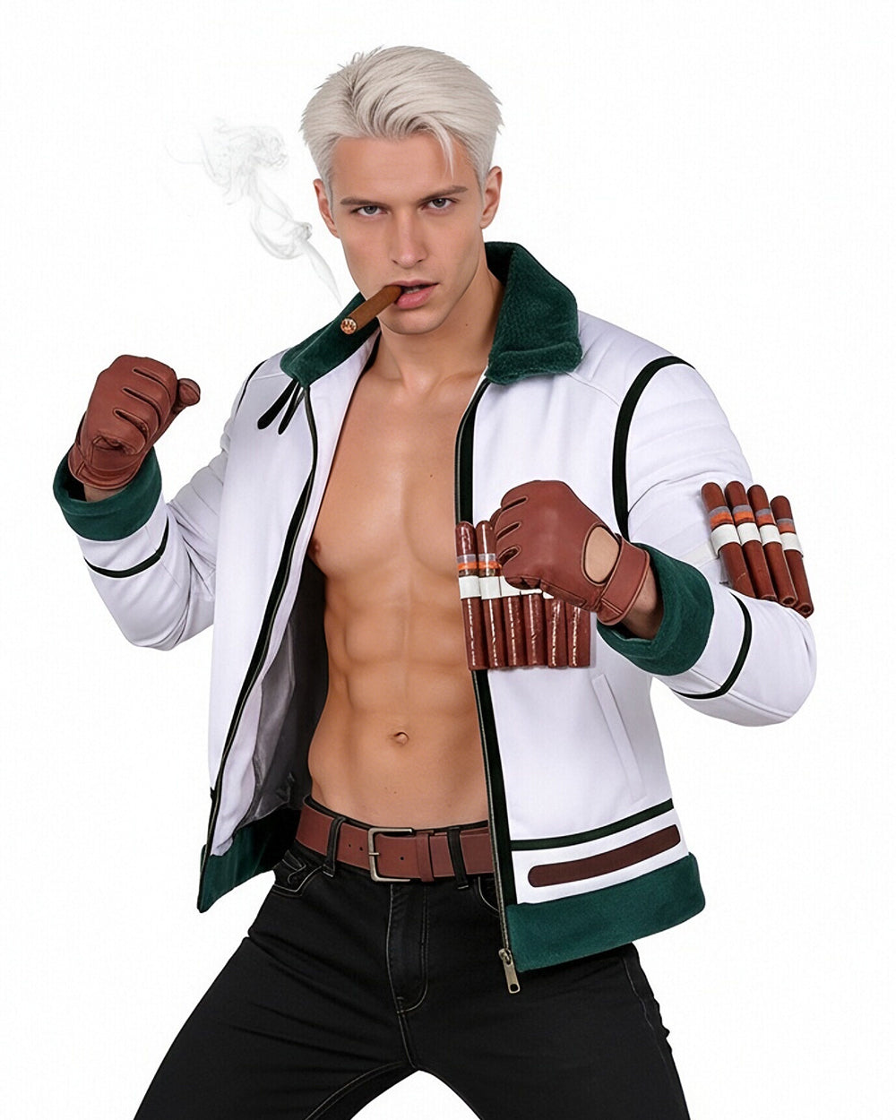 Smoker Cosplay Jacket S2 The White Hunter Marine Costume for Halloween Comic Con