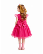 Girls Pink Puppy Outfit Cute Skye A-line Dress with Goggles Headband for Dress-up Party