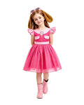 Girls Pink Puppy Outfit Cute Skye A-line Dress with Goggles Headband for Dress-up Party