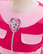 Girls Pink Puppy Outfit Cute Skye A-line Dress with Goggles Headband for Dress-up Party