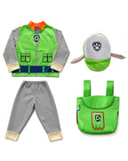 Toddler Kids Recycling Pup Costume Green Rescue Dog Outfit with Hat and Bag for Halloween Cosplay