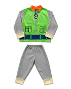 Toddler Kids Recycling Pup Costume Green Rescue Dog Outfit with Hat and Bag for Halloween Cosplay