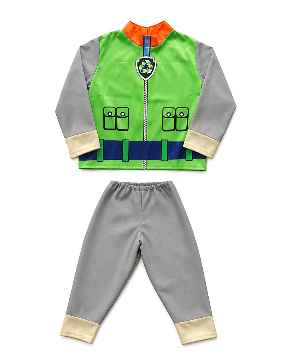 Toddler Kids Recycling Pup Costume Green Rescue Dog Outfit with Hat and Bag for Halloween Cosplay