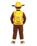 Kids Construction Pup Costume Yellow Digger Rescue Outfit with Hat and Bag for Themed Parties 3T-7Y