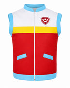 Kids Rescue Leader Costume Red and White Unisex Vest and Mask for Themed Party Cosplay Event