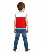 Kids Rescue Leader Costume Red and White Unisex Vest and Mask for Themed Party Cosplay Event