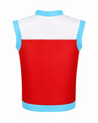 Kids Rescue Leader Costume Red and White Unisex Vest and Mask for Themed Party Cosplay Event