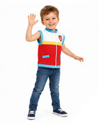 Kids Rescue Leader Costume Red and White Unisex Vest and Mask for Themed Party Cosplay Event