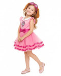 Girls Skye Costume Pink Aviator Puppy Tulle Dress with Goggles Headband for Cosplay Birthday Party