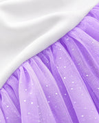 Girls Sweetie Dress Purple Dog Princess Layered Tutu Dress for Halloween Carnival