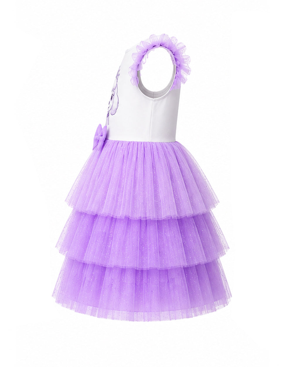 Girls Sweetie Dress Purple Dog Princess Layered Tutu Dress for Halloween Carnival