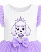 Girls Sweetie Dress Purple Dog Princess Layered Tutu Dress for Halloween Carnival