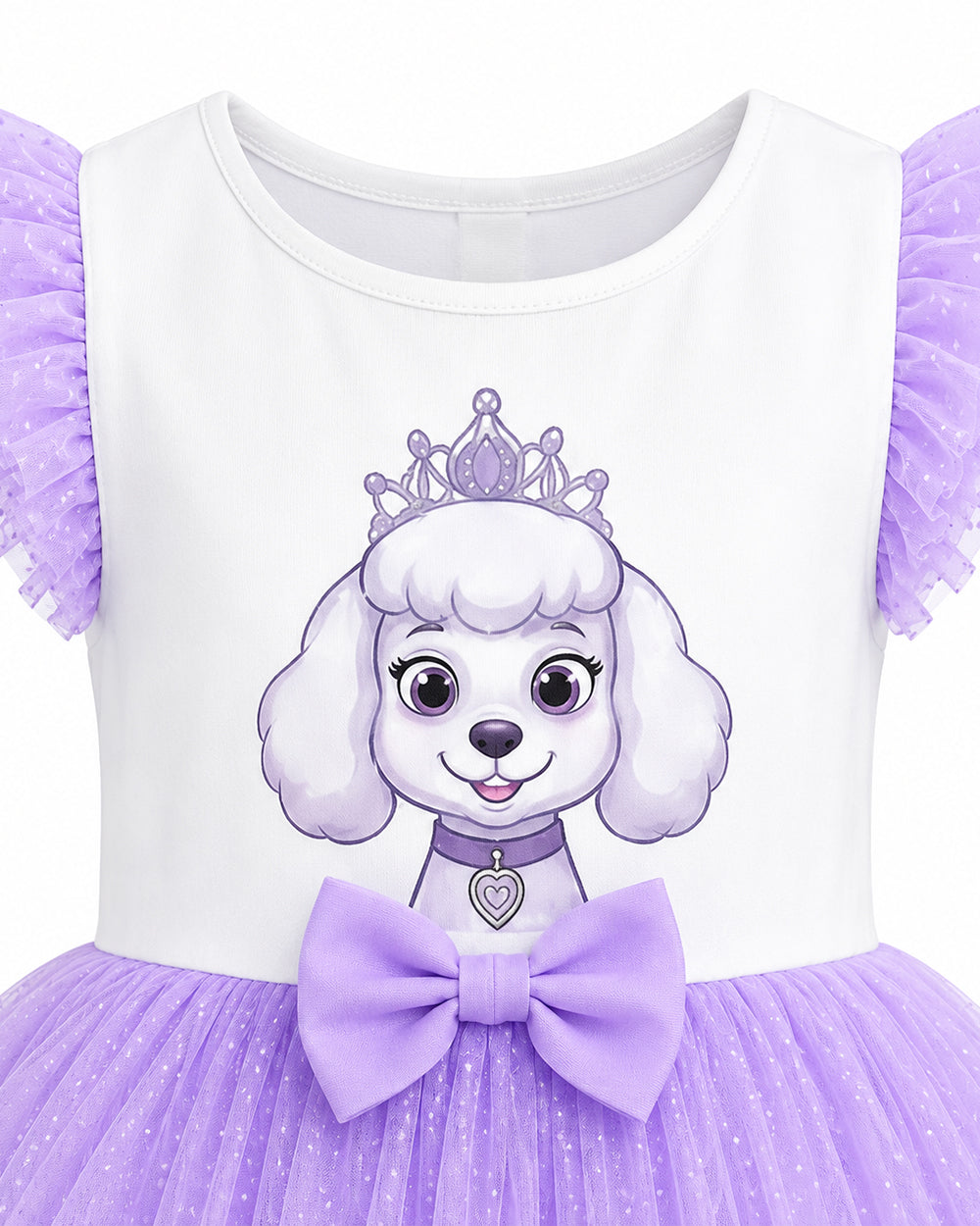 Girls Sweetie Dress Purple Dog Princess Layered Tutu Dress for Halloween Carnival