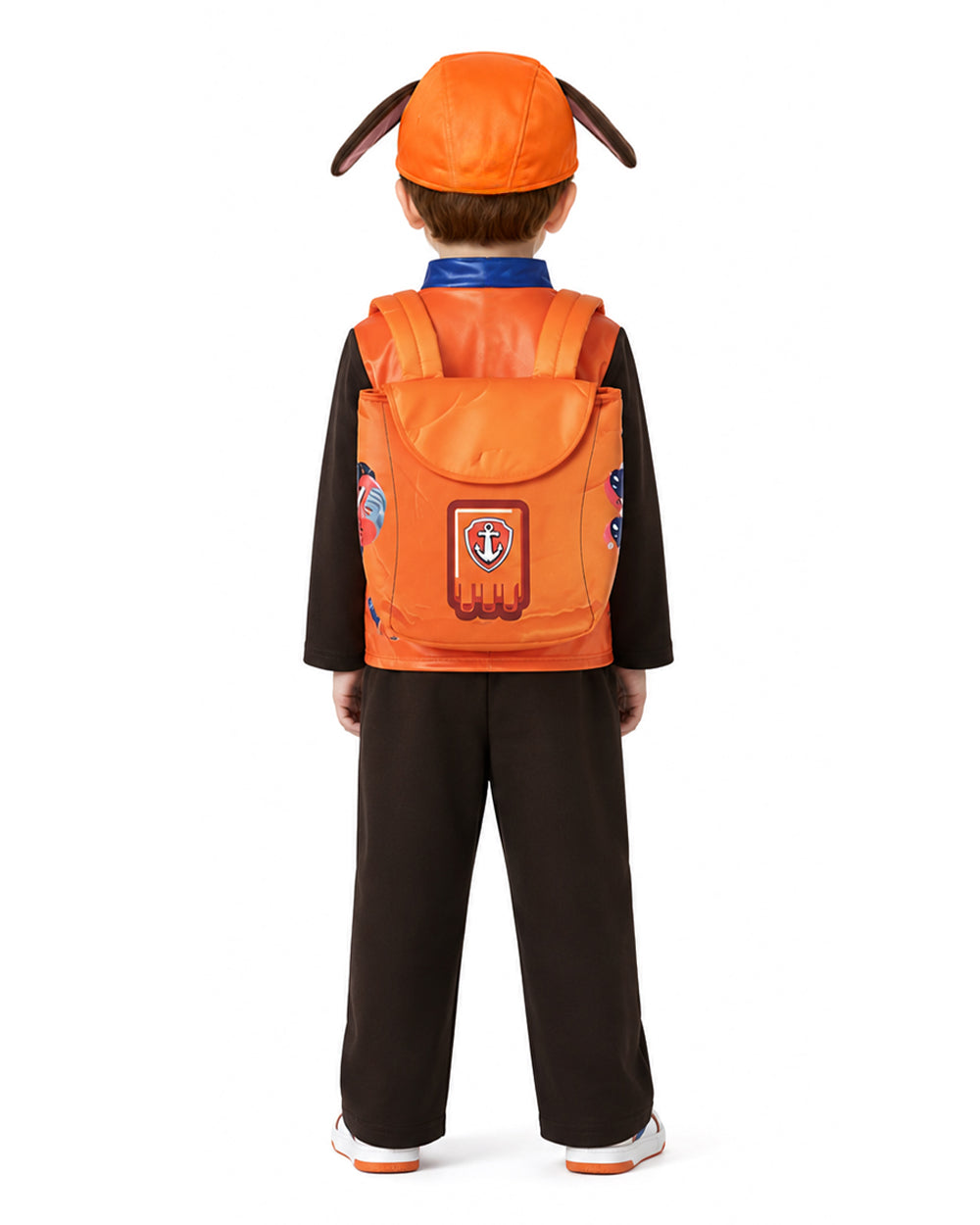 Kids Water Rescue Puppy Costume Orange Tops Pants Hat and Backpack 4pcs Set for Birthday Party