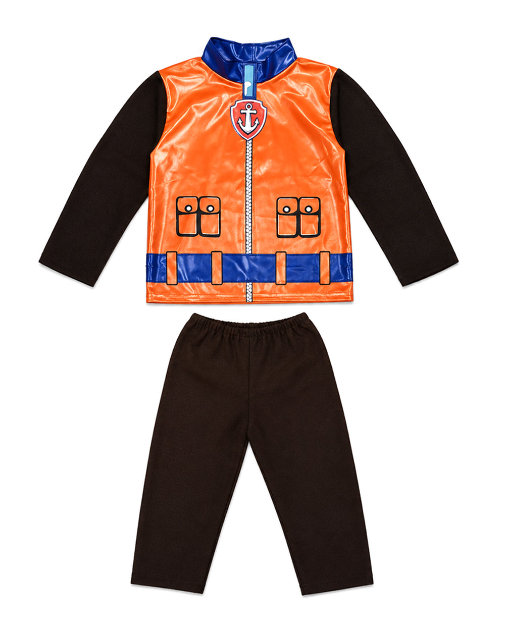 Kids Water Rescue Puppy Costume Orange Tops Pants Hat and Backpack 4pcs Set for Birthday Party