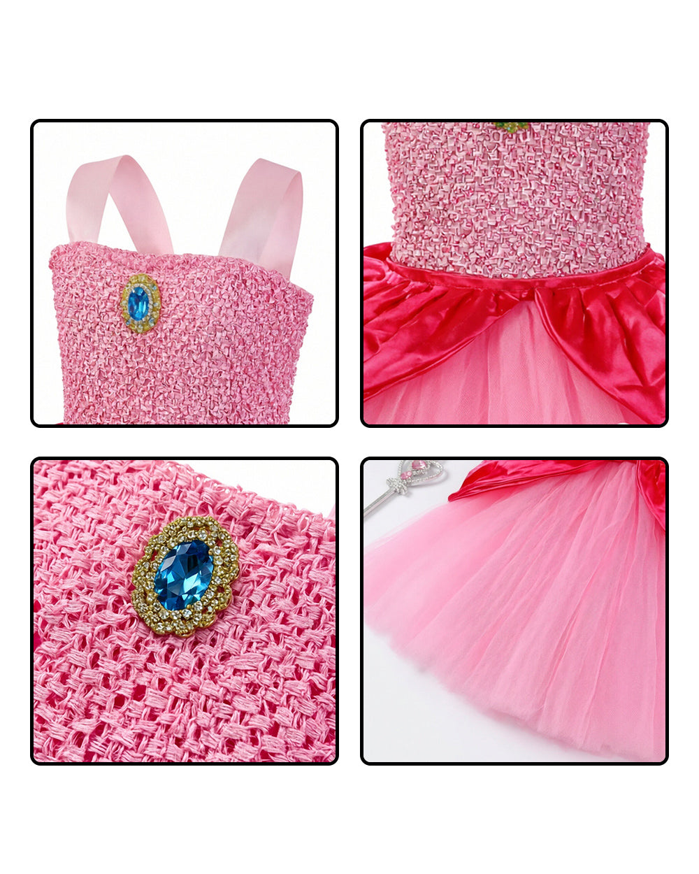 Princess Party Costume Tulle Tutu Dress with Crown and Accessories for Carnival Theme Events