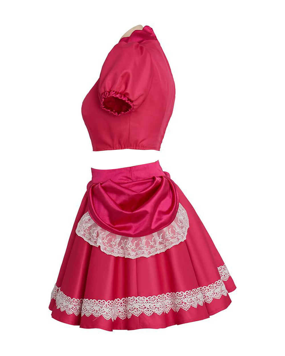 Pink Princess Costume Peach Daisy Rosalina Bowsette Crop Tops and Skirt 2pcs Suit for Girls Women Cosplay Events