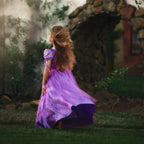 Girls Long Hair Princess Light Up Dress Fancy LED Ball Gown Dress for Party