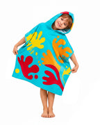 Kids Fleece Dough Monster Costume Blue Hooded Poncho Retro Toy Factory Game Tunic for Halloween Cosplay