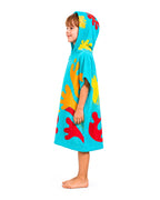 Kids Fleece Dough Monster Costume Blue Hooded Poncho Retro Toy Factory Game Tunic for Halloween Cosplay