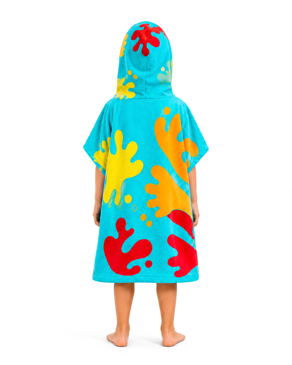 Kids Fleece Dough Monster Costume Blue Hooded Poncho Retro Toy Factory Game Tunic for Halloween Cosplay