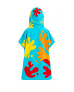 Kids Fleece Dough Monster Costume Blue Hooded Poncho Retro Toy Factory Game Tunic for Halloween Cosplay