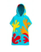 Kids Fleece Dough Monster Costume Blue Hooded Poncho Retro Toy Factory Game Tunic for Halloween Cosplay