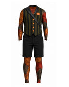 Creepy Puppy Costume Retro One-Eyed Toy Dog Jumpsuit Vest and Short 3pcs Suit for Halloween Carnival