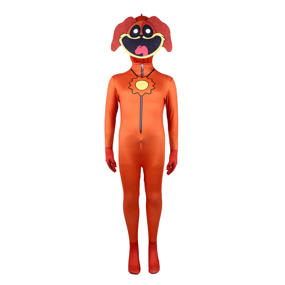 Kids Adults Smiling Critters Costume Deep Sleep DogDay Cosplay Outfit Jumpsuit and Helmet for Carnival