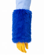 Blue Monster Costume Scary Toy Factory Uniform Set with Fuzzy Cuffs for Kids Adults Themed Party