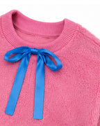 Pink Monster Costume Scary Toy Factory Fluffy Outfit with Hat and Leg Warmers for Kids Adults Halloween Dress Up